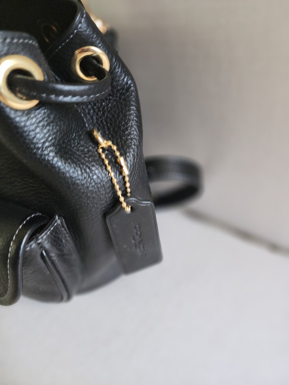 Coach Hadley Black Pebbled Leather Mini Backpack with Gold-Tone Hardware - Picture 5 of 6